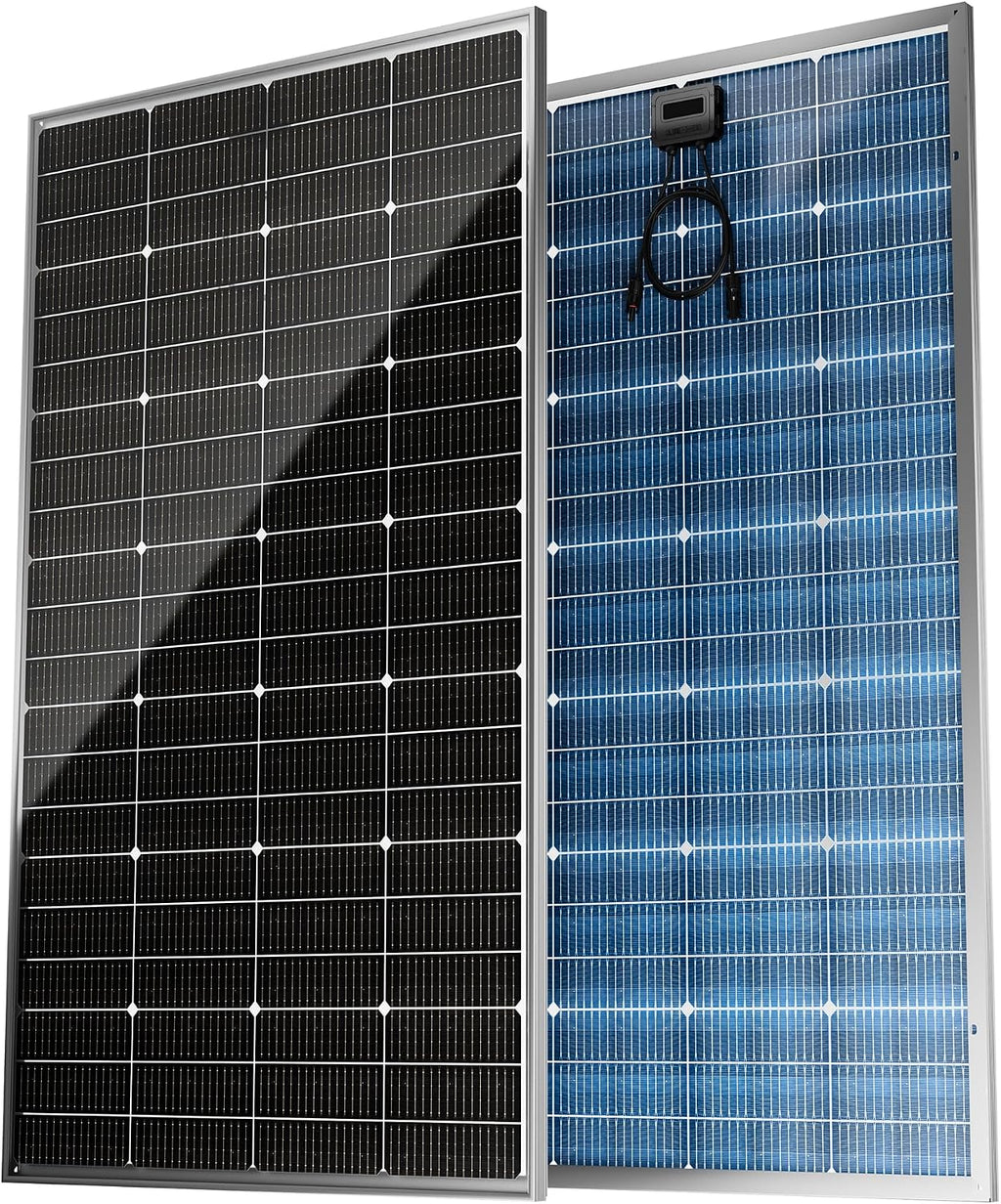 Epoch 200W Bifacial Solar Panels,16BB 12/24 Volt Monocrystalline Solar Panel, High-Efficiency Waterproof Solar Module for RV Camping, Boat, Marine,Off-Grid (200w Single)