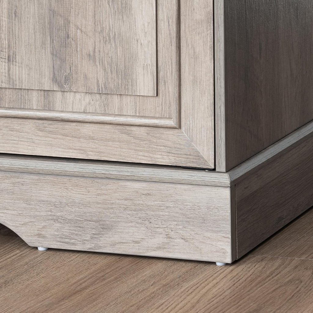 66' Large Sideboard Buffet Cabinet with Storage, Farmhouse Buffet Table Coffee Bar Wine Bar Kitchen Storage Cabinet with Drawers, Weathered Ash