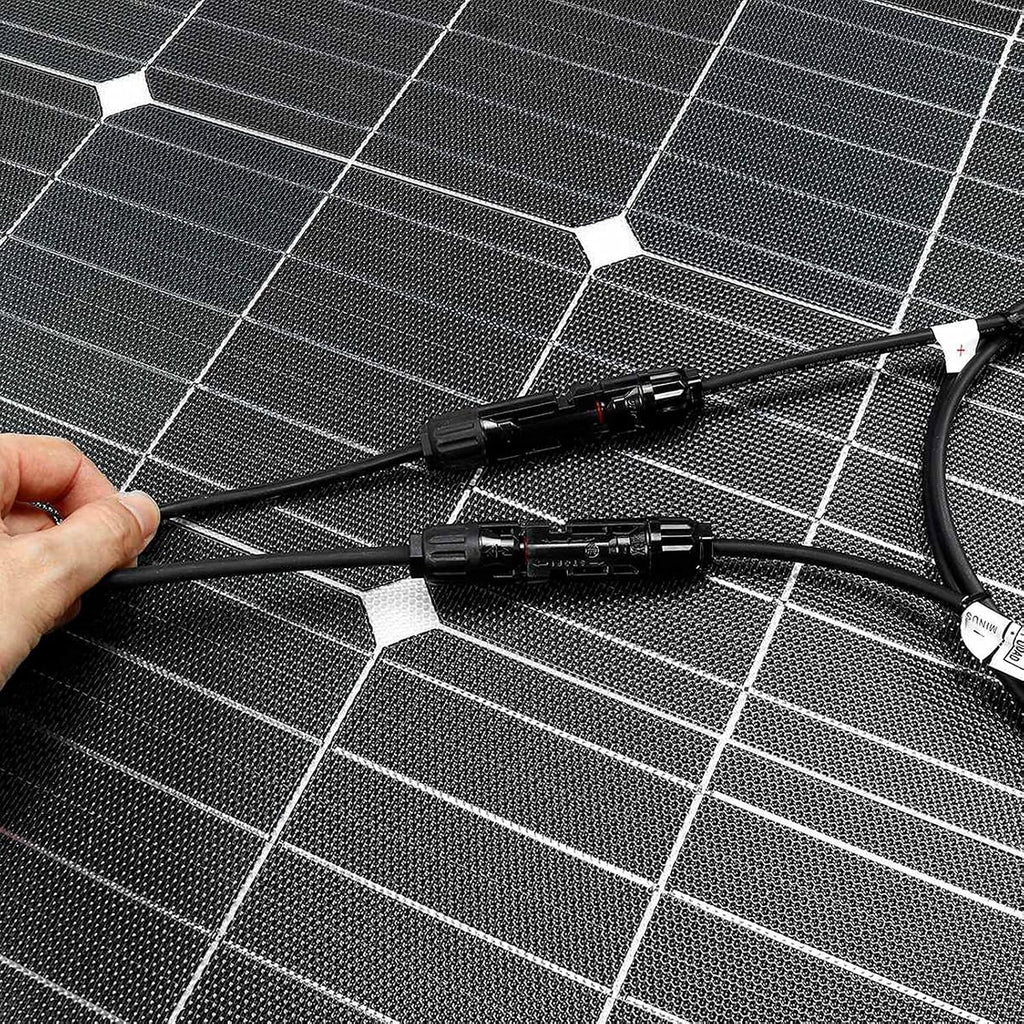 AIZYR Monocrystalline Flexible Solar Panel, 100W 18V Outdoor Portable Solar Panels Efficiency 24%-26% for Homes, RV, Boat, Uneven Surfaces