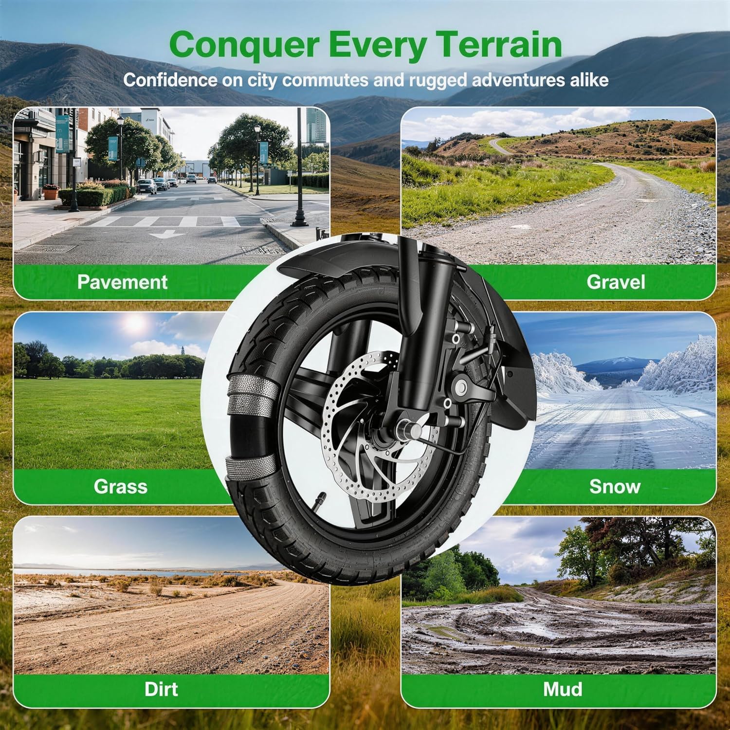 Electric Scooter Adults, 1300W Peak Motor, Electric Scooter with Seat, 48V 13Ah Battery, 14' Tires, 35 Miles Range, 20 MPH, 330 LBS Load, Dual Braking,UL 2272