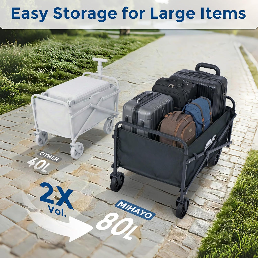 MIHAYO Lightweight 4-Wheel Mobility Scooter for Seniors and Adults, Airline Approved 24 Miles Range Electric Scooter with 280 lbs Capacity, 350W Motor and 112L Storage Wagon, Slate Blue