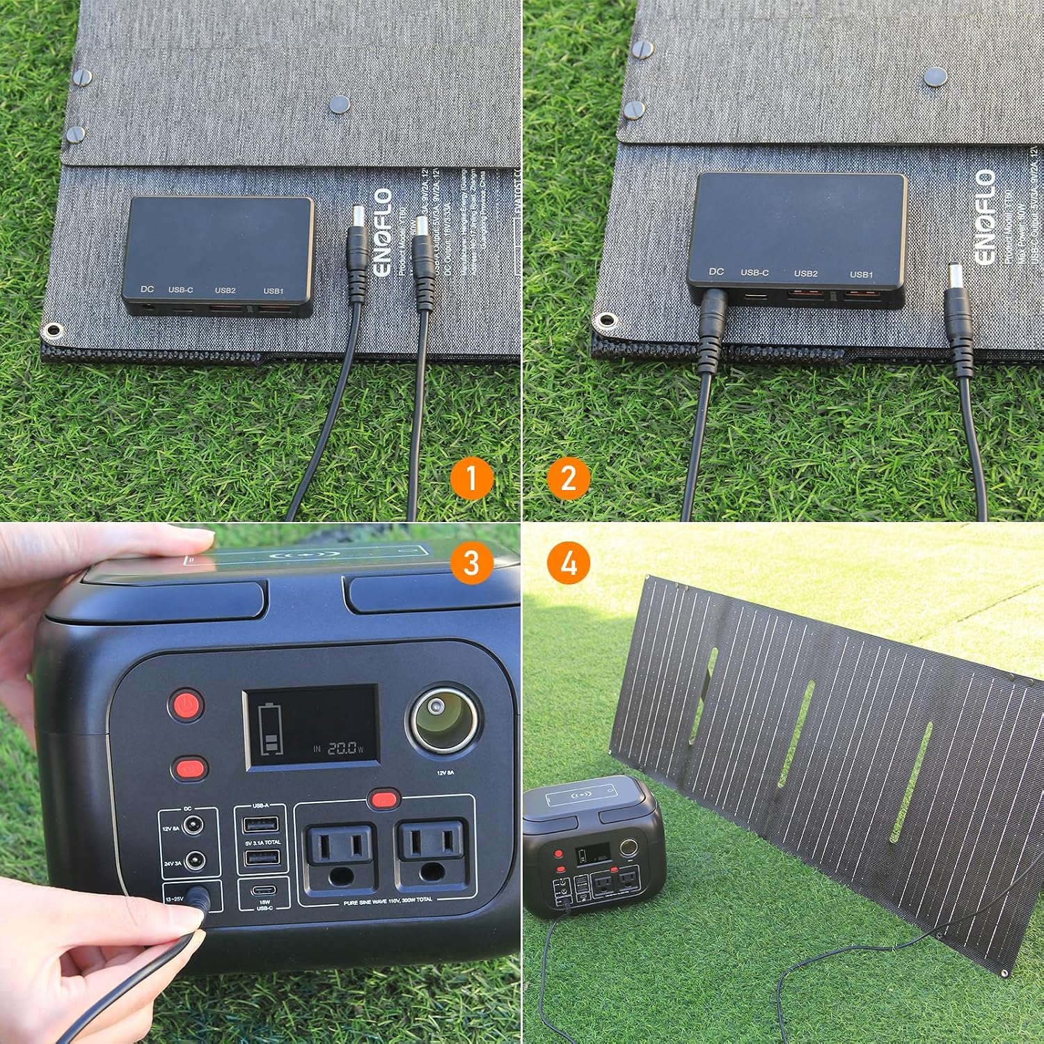 60W Portable Foldable Solar Panel Charger for Outdoor Camping 12 Volt Waterproof High Efficiency Solar Panel Kit&Portable Power Station 228Wh Power Bank 61600mAh Battery Pack Fasting Charging 300W AC