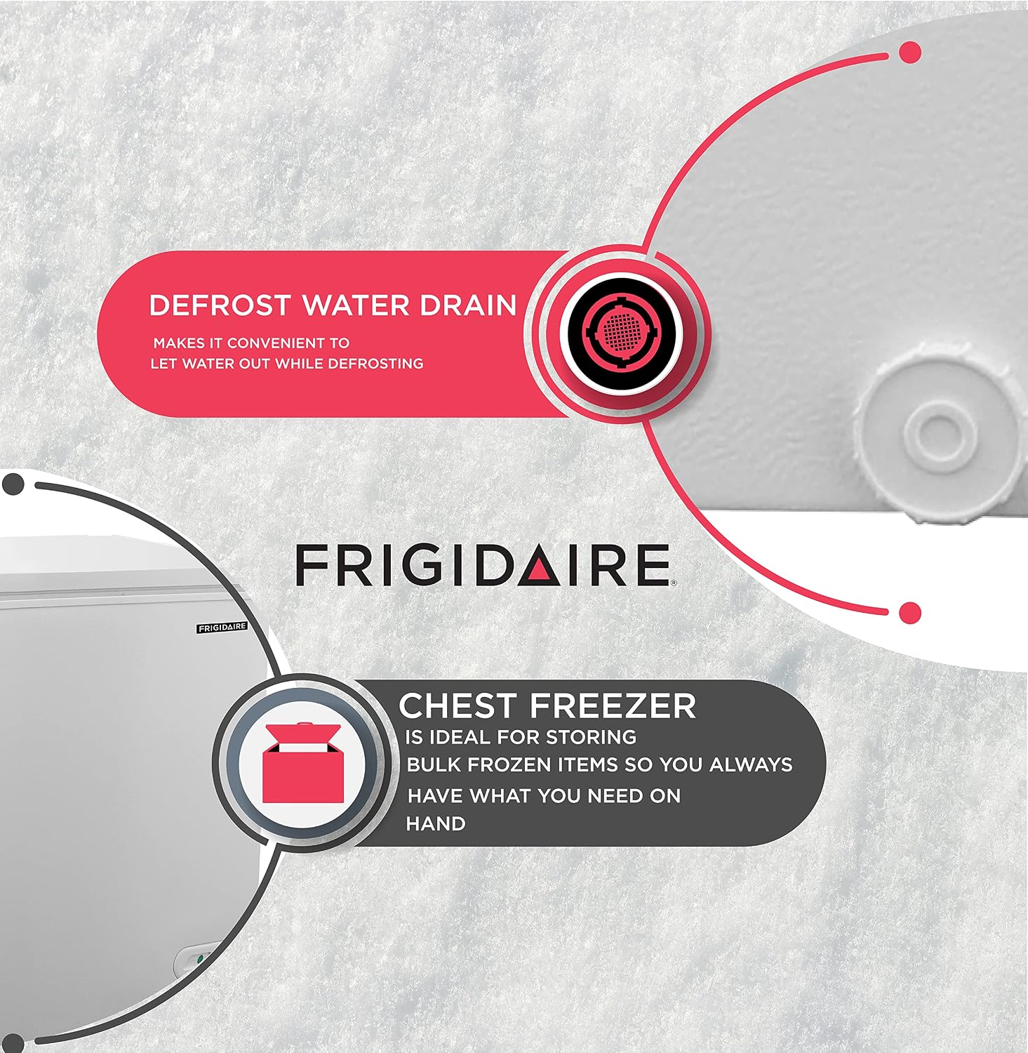 FRIGIDAIRE EFRF9003 Chest Deep Freezer, 9 Cu. Ft. Class, WhiteAdjustable Thermostat-Removable Vinyl Coated Wire Basket-Easy Defrost Drain, 9-10CF, White