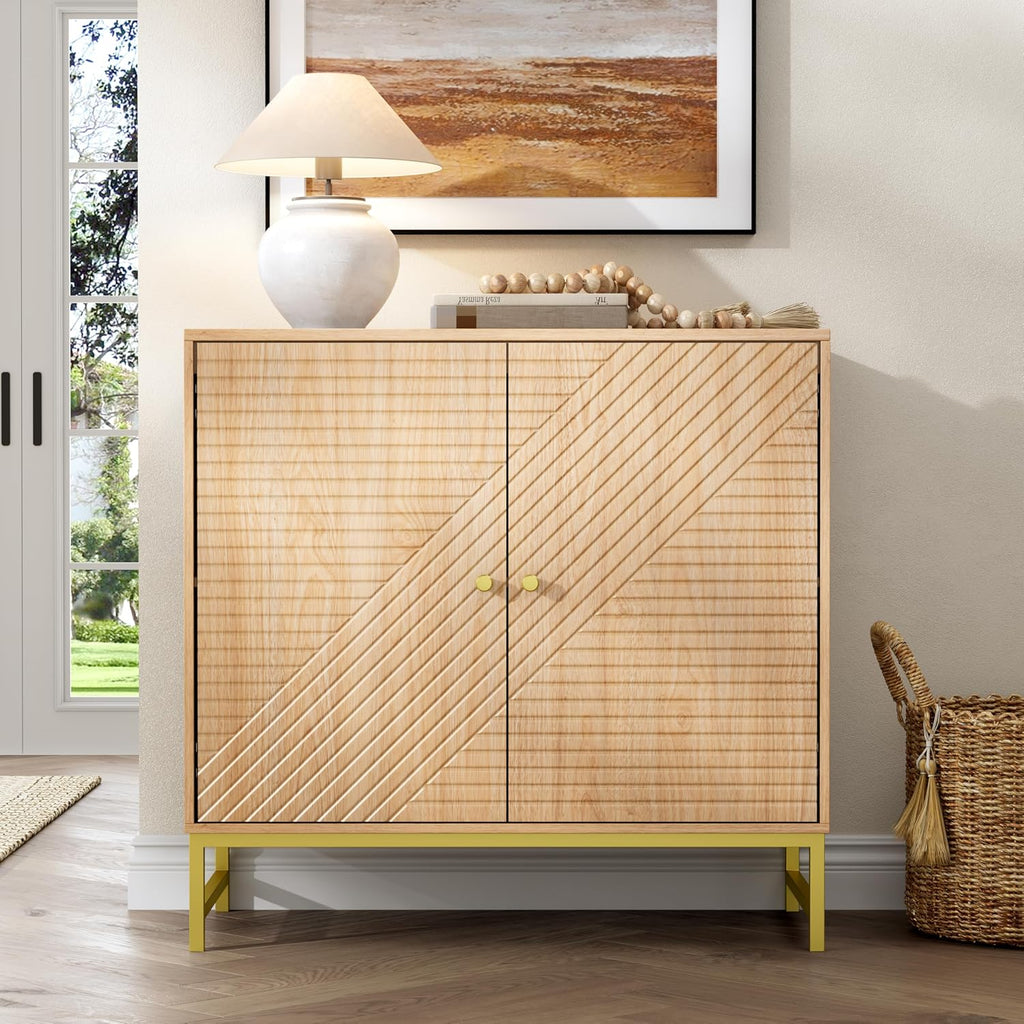 Storage Cabinet with Doors and Adjustable Shelf, Sideboard Buffet Cabinet with Storage, Console Table & Credenza for Living Room, Kitchen, Dining Room