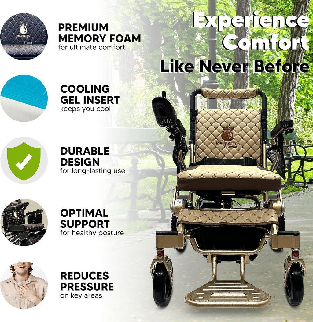 Electric Wheelchairs for Adults, 350 lbs Capacity, Up to 13 Miles Range, Lightweight Wheelchair for Seniors,Remote Controlled Wheel Chair, All Terrain, Airline and Cruise Approved, IQ-7000 by Majestic