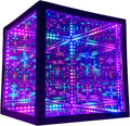 The Hyperspace Lighting Company HyperCube Infinity Cube LED Light - 10-Inch Sound Reactive Table Desktop Lamp - Cool & Creative RGB Multicolor Decorative Mirror Art Desk Night Light