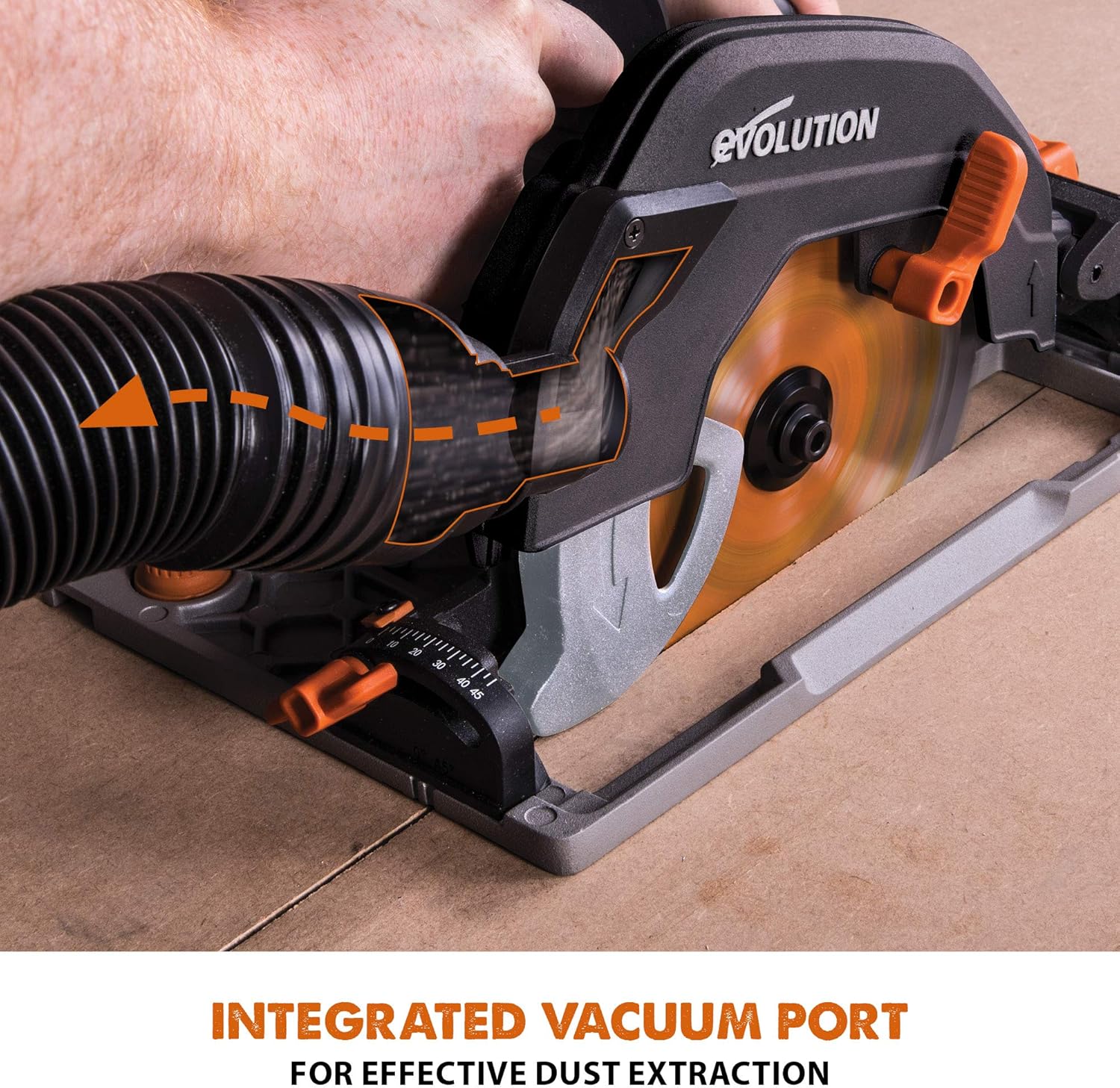 Evolution Power Tools R185CCSX Multi-Material Circular Track Saw Kit with 40' Track Included, TCT Blade Included, Cuts Wood, Plastic, Metal & More, 7-1/4 Inch