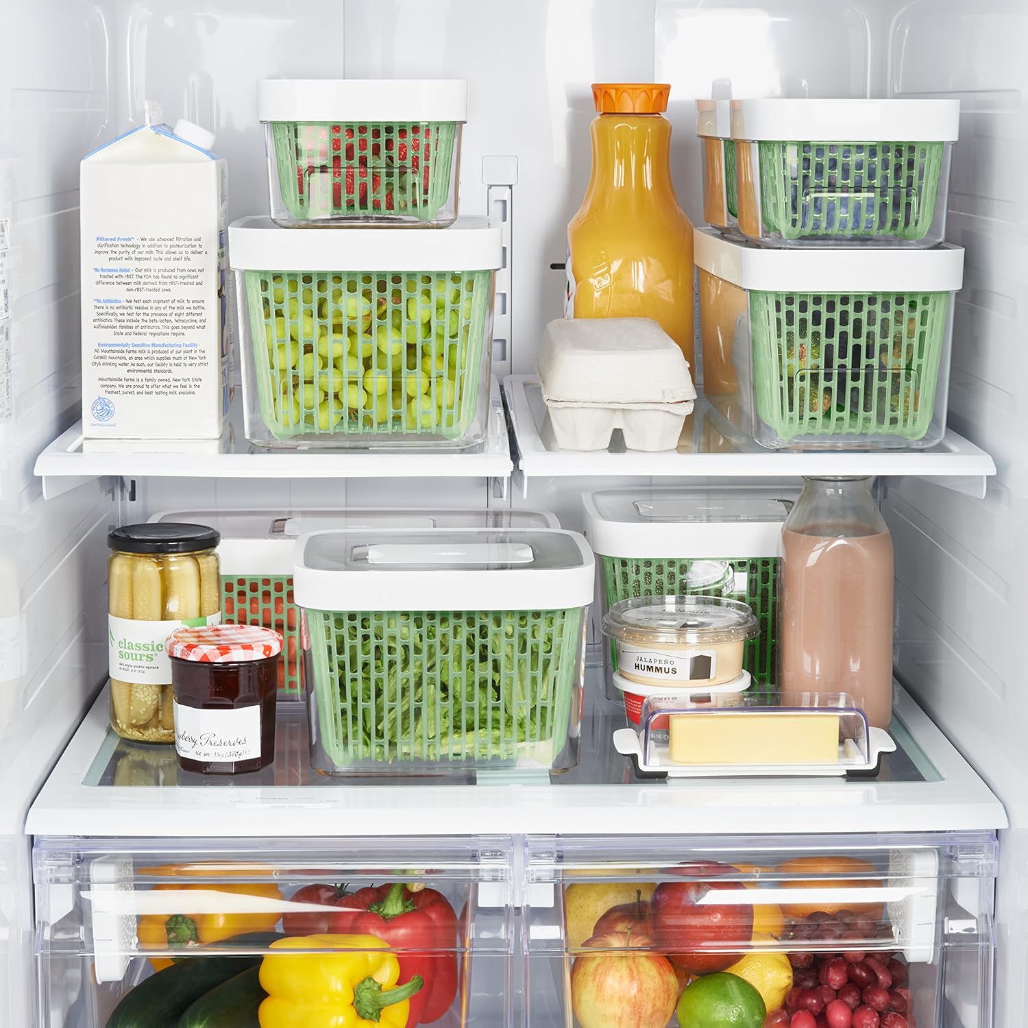 OXO Good Grips GreenSaver Produce Keeper - Large,White (Pack of 4)