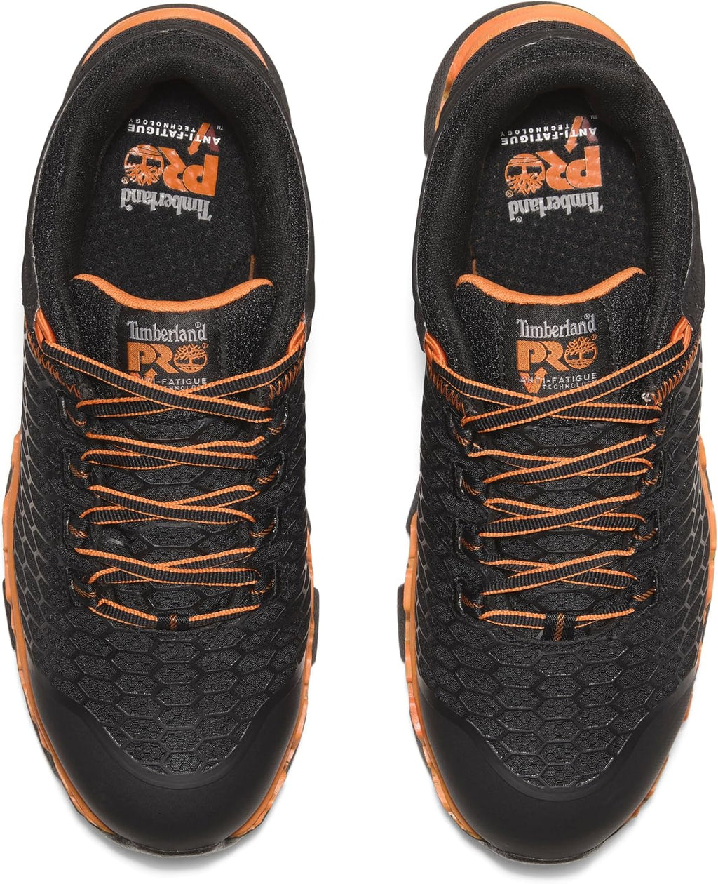 Timberland PRO Men's Powertrain Sport Alloy Safety Toe Industrial Athletic Work Shoe, Black/Orange-2024 New, 12