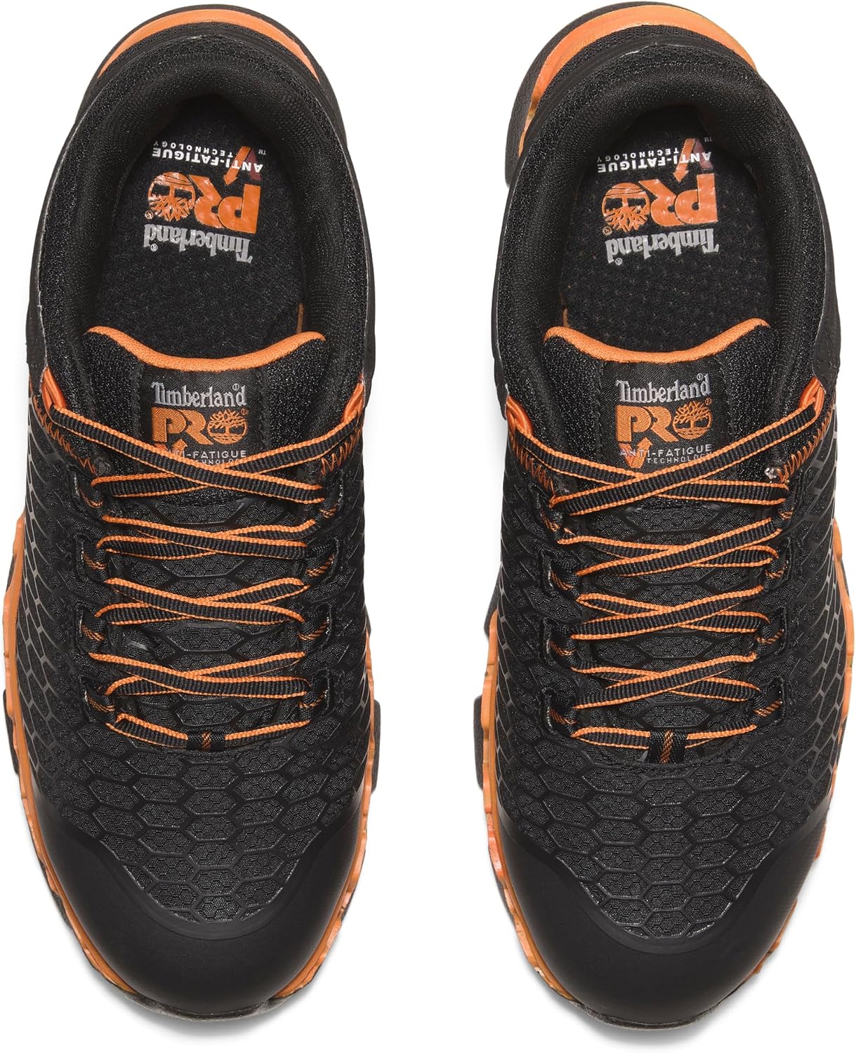 Timberland PRO Men's Powertrain Sport Alloy Safety Toe Industrial Athletic Work Shoe, Black/Orange-2024 New, 12