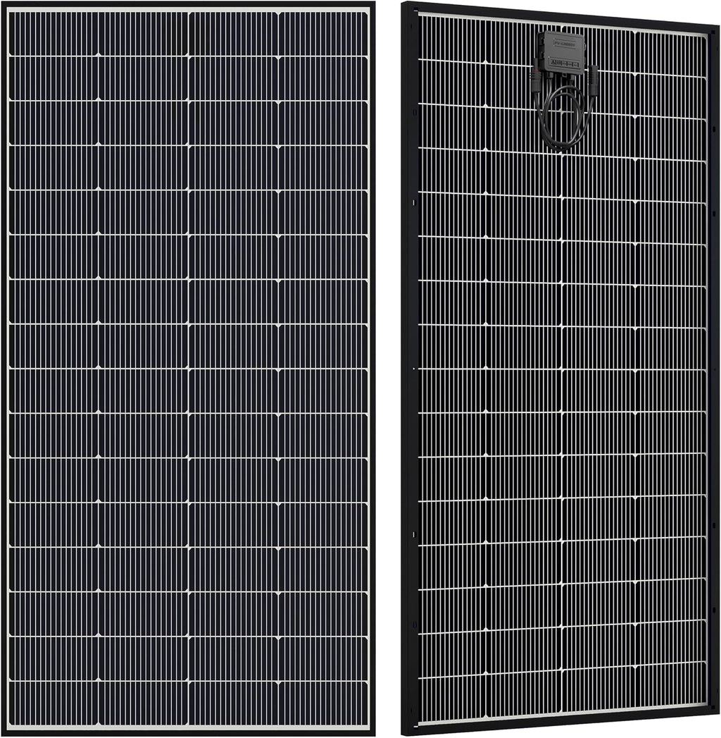 300W Bifacial Solar Panel, N-Type 16BB Monocrystalline Solar Panel, 25% High Efficiency, IP65 Waterproof, for RV Home Boat Marine Off-Grid Solar System