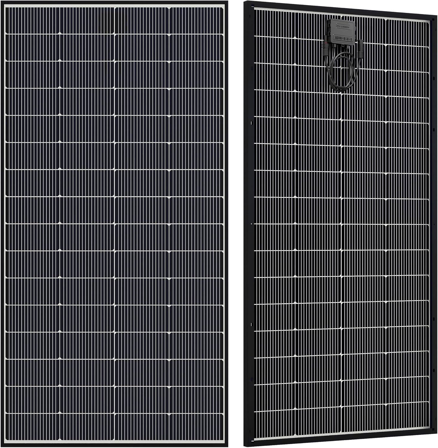 300W Bifacial Solar Panel, N-Type 16BB Monocrystalline Solar Panel, 25% High Efficiency, IP65 Waterproof, for RV Home Boat Marine Off-Grid Solar System