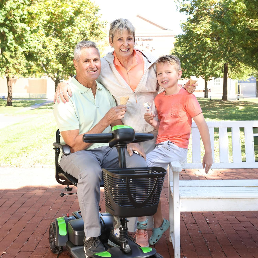 Drive Medical Spitfire Pro SE 4 Wheel Power Mobility Scooter with 15 Mile Extended Battery Range, 5 Interchangeable Color Panels, 300 Pound Weight Capacity
