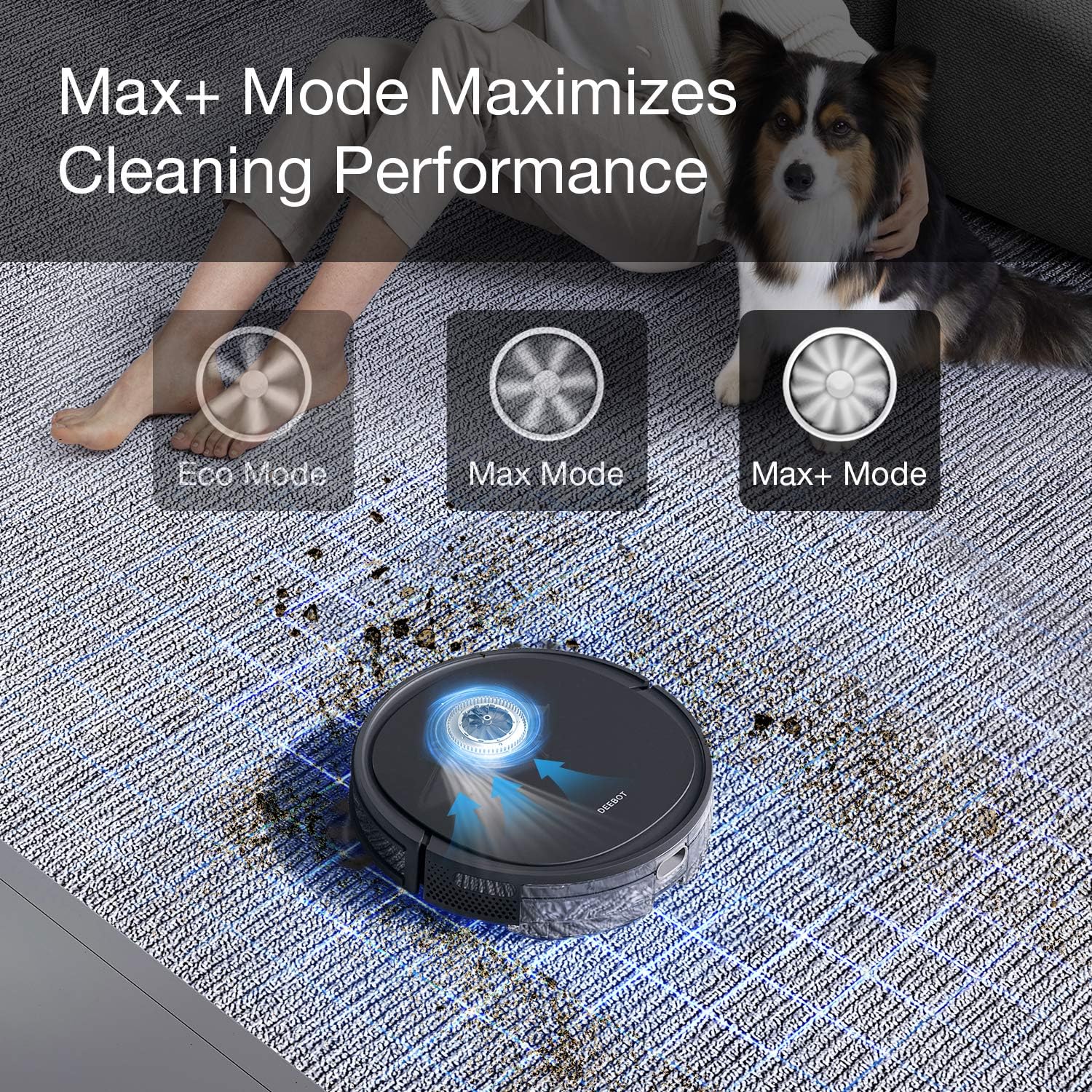 ECOVACS DEEBOT OZMO U2 Pro Robot Vacuum Cleaner 2 in1 Vacuum and Mop, Extra Pet Care Kit 800ml Large Dustbin & Tangle-Free Brush, Ideal for Pet Hair, No-Go Zones, 2.5Hrs Run Time, Voice/App Control…