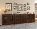 LKTART 39' Walnut Sideboard Buffet Cabinet, Entryway Narrow Storage,3 Piece | Wood;Small Storage Cabinet with Storage;Mid Century Modern;Thin Cabinet for Small Space,Living Room,Kitchen,Hallway