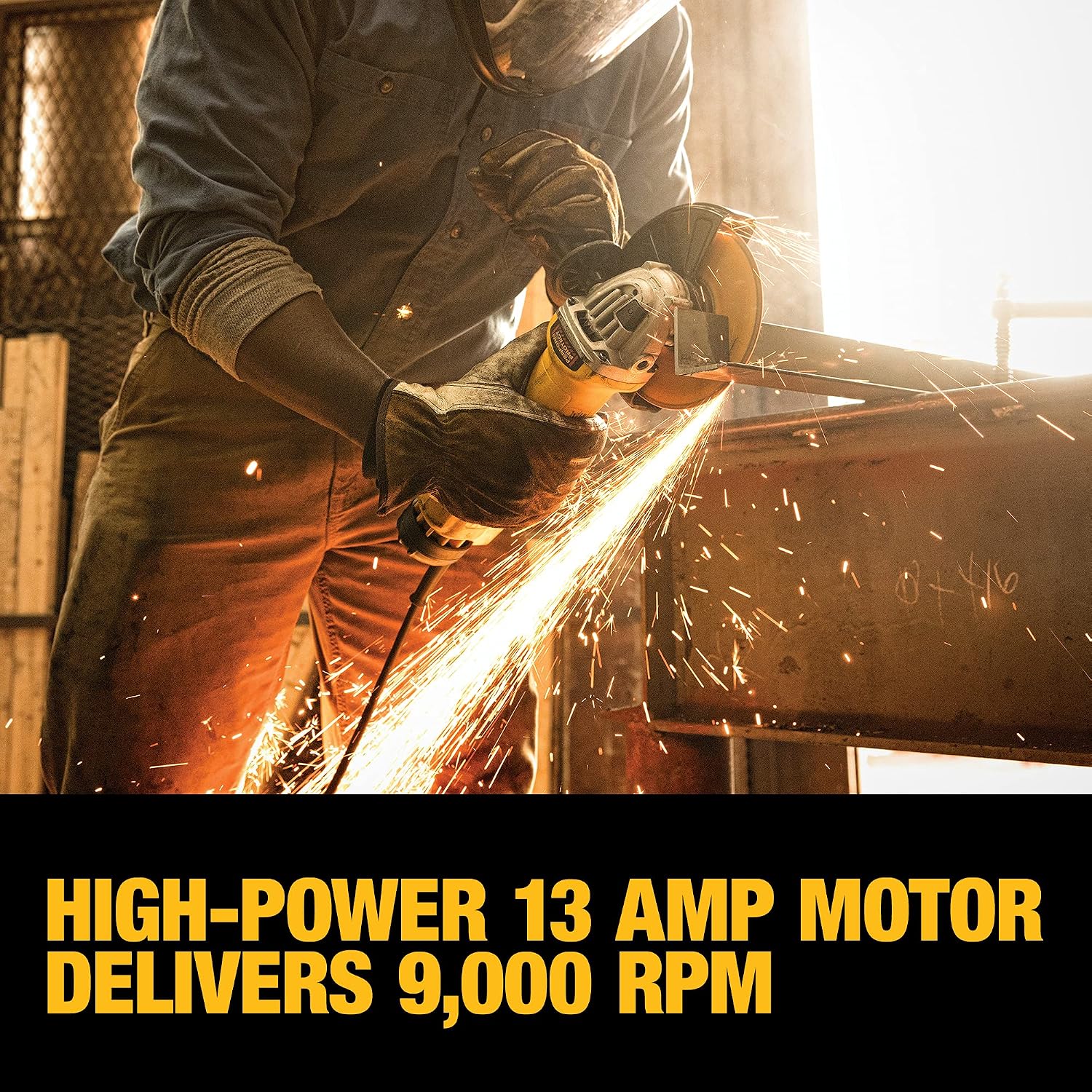 DEWALT Angle Grinder Tool, 6-Inch, Paddle Switch with No Lock-On, 13-Amp (DWE43144N), Yellow